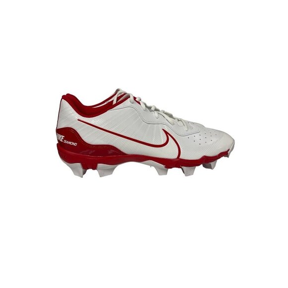 NEW! Nike Alpha Huarache 4 Keystone White Red Baseball Cleat Men's Size 10.5 - Picture 7 of 10